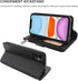 KIHUWEY iPhone 12 Pro Wallet Case Leather Zipper with Card Holder, Kickstand and Protective Lanyard Purse Cover