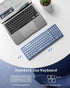 Samsers Foldable Bluetooth Keyboard with Numeric Keypad, Full-Size Wireless Folding Keyboard with PU Leather, Portable