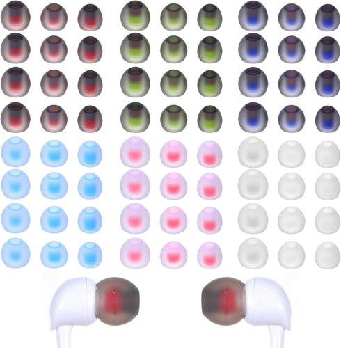 Hpmjz 36 Pairs Ear Bud Rubber Tips Silicone Earbud Replacement Tips Ear Tip