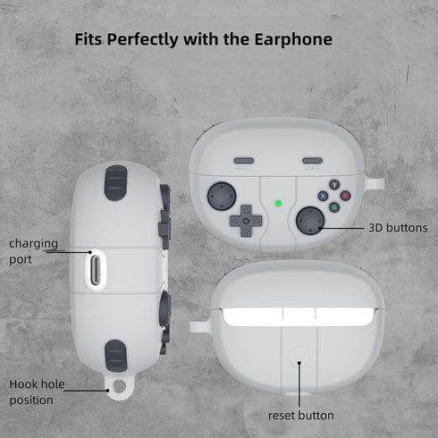 Silicone Case with Cleaning Kit for Bose Ultra Open Earbuds, Cute Game Design Soft Protective Cover Compatible with Bose