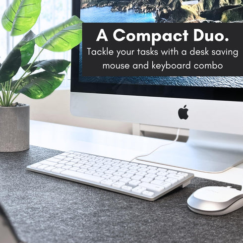 Macally USB Wired Keyboard and Mouse Combo for Mac & PC, Compact Small Keyboard for MacBook Pro/Air