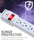 Fosmon 4 Outlet Small Surge Protector Power Strip – 3Ft Short Power Strip with Flat Plug, 1875W, 490 Joules