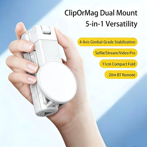 X JIAYOSEE 2026 New Pocket Selfie Stick: Magnetic/Clamp Dual Mount, Multi-Angle, Tripod, Wireless Remote, Fill Light