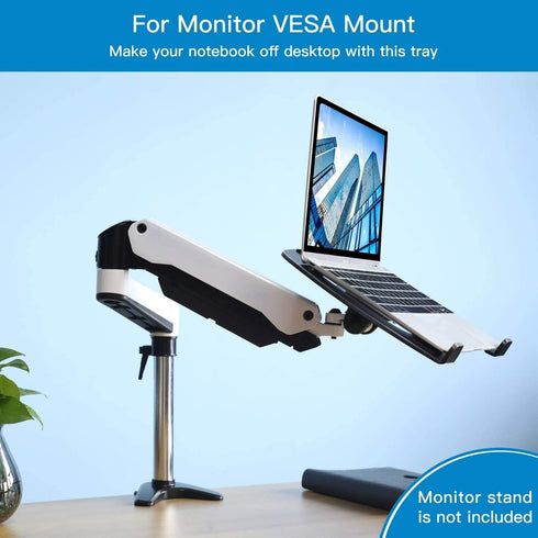 HUANUO 100x100 mm M4 22lbs Laptop Tray Steel Notebook Holder for Monitor VESA Mount Stand Fits VESA Mounting Holes