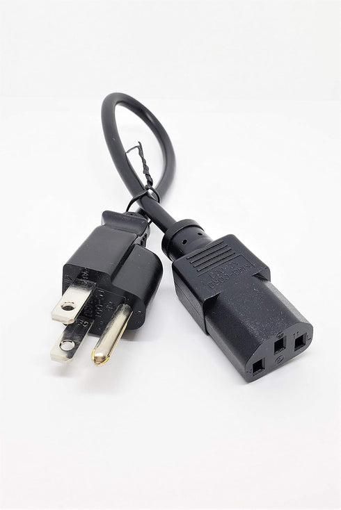 1 Foot 4 Pack Universal Short Power Cable Cord 18 AWG - 12 Inches IEC320 C13 to NEMA 5-15P