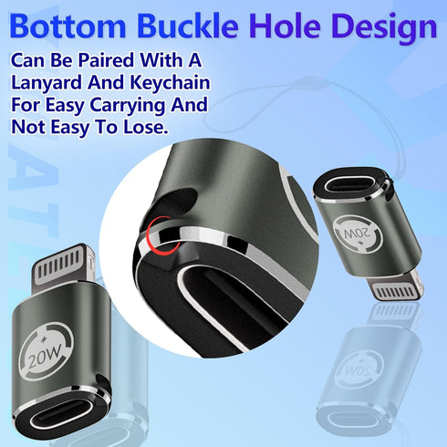 USB C to Lightning Adapter 20W PD Fast Charging Data Transfer, 2 Pack USB C Female to Lightning Male Adapter
