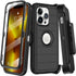 iPhone 13 Pro Max Case with Belt Clip Holster & Kickstand - Heavy Duty Shockproof Drop Protection, Black