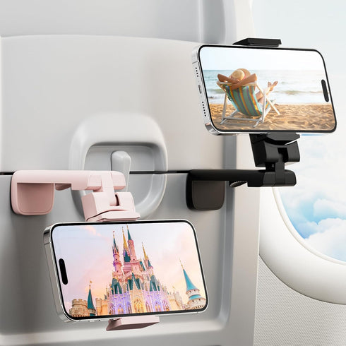 2 Pack Universal Airplane Phone Stand Holder, Klearlook 360 Degree Rotation Travel Essentials for Desk, Handsfree