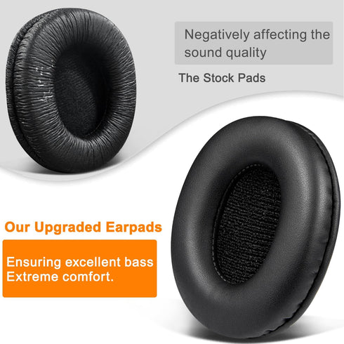 SOULWIT Replacement Earpads for Sony MDR-7506, MDR-V6, MDR-V7, MDR-CD900ST Headphones, Black Cushions with Foam