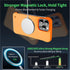 iPhone 15 Pro Max Magnetic Slim Case 6.7" (2023) - Ultra-Thin, Durable, Matte Hard MagSafe Cover with Pull Ring, Orange.