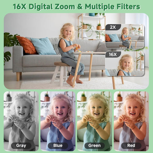 Gtonster 44MP 1080P 16X Digital Camera, Compact Camera, FHD Point and Shoot Digital Cameras with Zoom, Face Detect