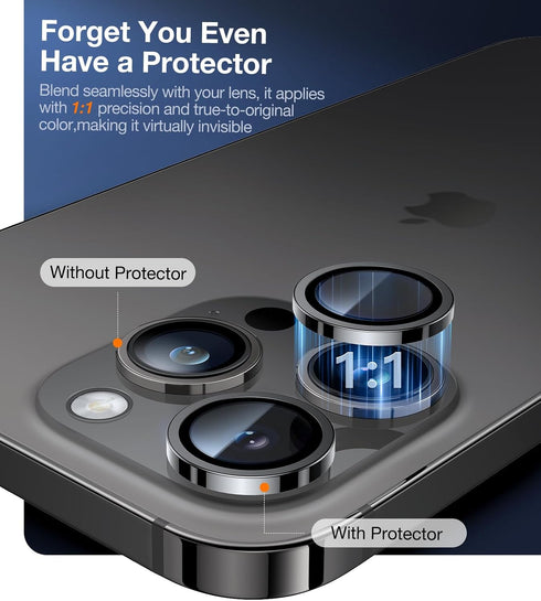 UltraGlass UNBREAK TOP 9H+ Glass for iPhone 14 Pro Max/14 Pro, Military Grade Shatterproof Camera Lens Protector (Deep