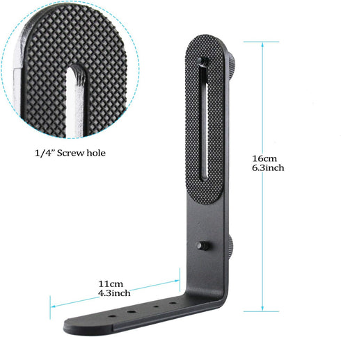 Metal Aluminum Alloy L-Shape Camera Flash Bracket for DSLR & SLR