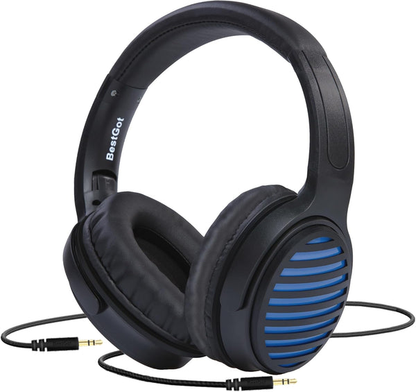 772D Headphones Wired, Over-Ear Foldable Corded Stereo 3.5mm Headset for Smartphones Chromebook Laptop PC Tablets -