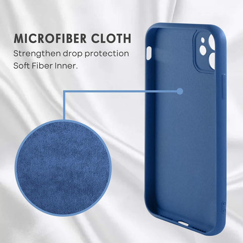 iPhone 11 Case - Slim Silicone Kickstand Ring Holder, Shockproof Protection for Girls Women, Blue