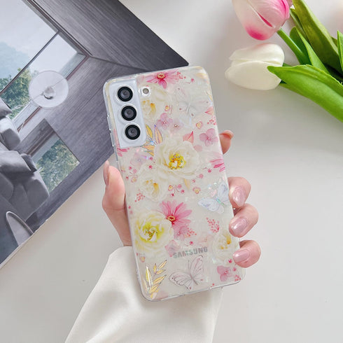 J.west Galaxy S21 5G 6.2" Case, Luxury Sparkle Glitter Opal Design, Soft Silicone Slim TPU Protective Cover for Women