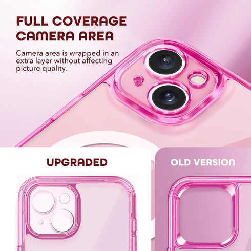 TIESZEN iPhone 15 Case - Fluorescent Pink, Dustproof, MagSafe Compatible, 9H Tempered Glass & Privacy Screen Protectors.
