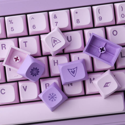 Hyekit PBT Keycaps, 132 Keycaps Cherry Profile Botanical Keycap for Cherry MX Mechanical Keyboards (Witch Emilia)