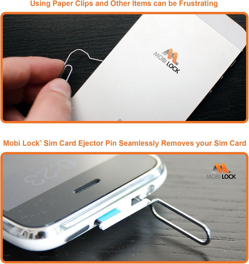 10pcs Mobi Lock Sim Card Tray Removal Tool Compatible with All Smartphones and Tablets - iPhones, Android - Samsung