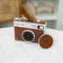 JJC Retro Leather Lens Cap for Fujifilm Instax Mini EVO, Brown Aluminum Anti-Dust Anti-Scratches Lightweight Camera