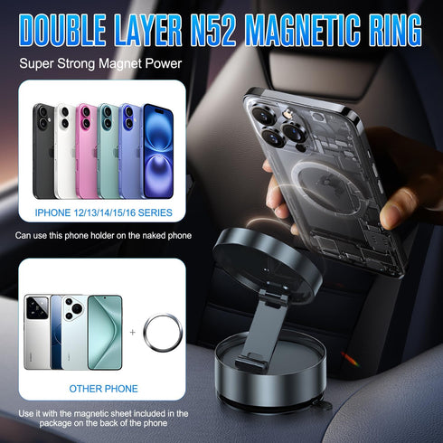 zardlect Vacuum Adsorption Magnetic Phone Holder,Magnetic Suction Phone Mount, Adjustable Electric Magnet Phones Holder