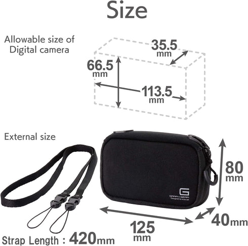 ELECOM DGB-062BUD Blue Neoprene Digital Camera Case, M Size