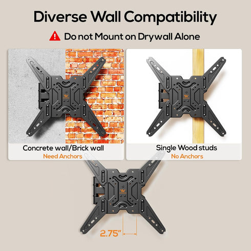 IWORKBOARD 65 55 50 43 inch inch 32-65 77 lbs, 400x400mm, Full Motion Corner TV Wall Mount for TVs - Articulating