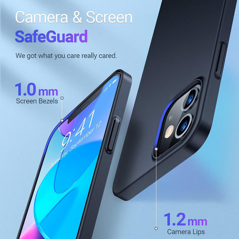 TORRAS Slim Fit Compatible for iPhone 12 Mini Case, Ultra-Thin Lightweight Full Protection Hard PC, Space Black