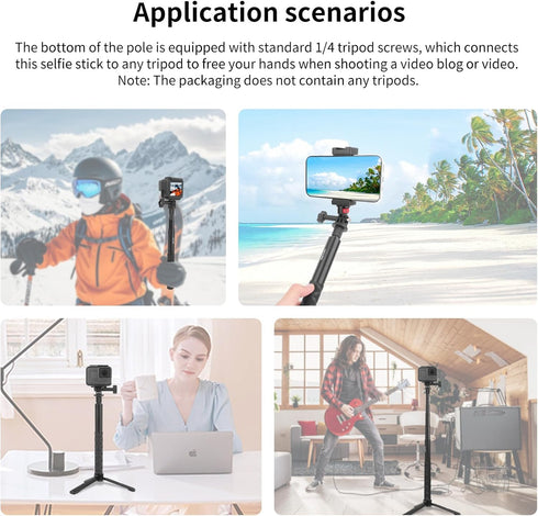 Mechrig 47" (8.8"-47.2") 360 13/12/11/10, Insta360 X5/X4/X3, 3 YD013 Invisible Selfie Stick for Action Cameras