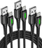 INIU USB to C Cable 3-Pack: 3.1A Fast Charging, 6.6ft*2 + 3.3ft Braided Type C Charger for iPhone 15 Pro Max, Samsung