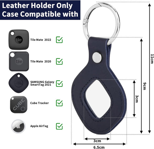 Holder Case for Tile Mate 2022 Tracker, Microfiber Leather Sleeve Protective Cover with Keychain, 1 Pack