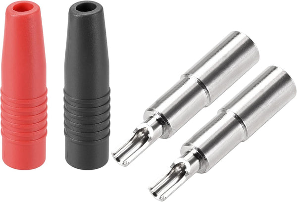 uxcell 4mm Speaker Female Banana Plugs Jack Socket Connectors 10A Red Black (2pcs)
