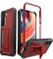 ExoGuard Rubber Shockproof Heavy Duty Case for Samsung Galaxy S22 Plus, with Screen Protector, Built-in Kickstand