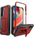 ExoGuard Rubber Shockproof Heavy Duty Case for Samsung Galaxy S22 Plus, with Screen Protector, Built-in Kickstand