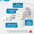 Ceptics (3 Pack) Schuko Germany, France Plug Adapter, Dual Input - Ultra Compact Light Weight - Usa to Russia, South