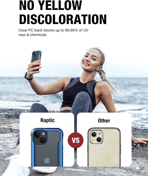 RAPTIC Shield Case for iPhone 14 Plus, Shockproof Clear Case, Military Grade 10ft Drop Tested, Durable Aluminum Frame,