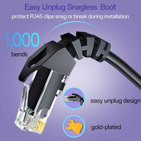 10Gsupxsel 6 3FT 10Pack, Cat6 10Gbps, Cat6 6 Cat Ethernet Cable Ethernet Patch Cable High-Speed UTP Network Cable Pure