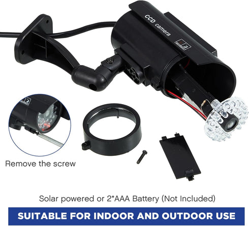 Kanayu 6 Pieces Solar Powered Fake Security Camera, Simulated Surveillance with Realistic Red Flashing Lights