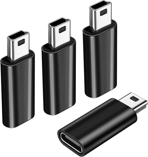 TFAK 4Pack USBC to Mini USB Adapter, USB Mini to Usbc Adapter Supports