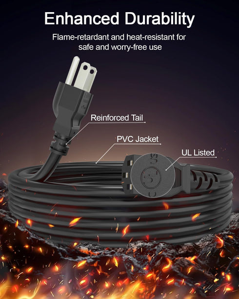Bicmice 18AWG Power Cord, 6Ft NEMA 5-15P to C13 Power Cable for TV, Computer, Monitor, Printer, Samsung Dell LG