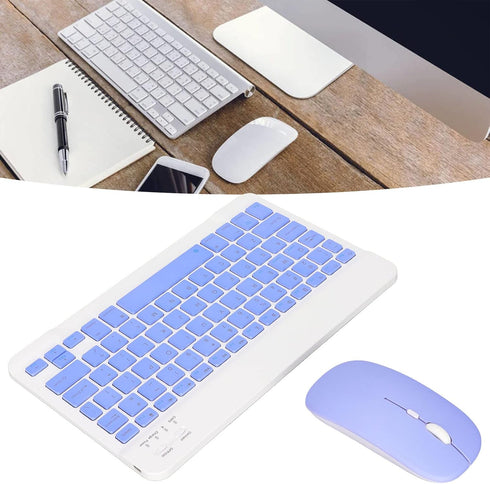 Wireless Keyboard and Mouse Combo, Rechargeable Bluetooth Ultra Slim Portable Set for Windows, Laptop, PC