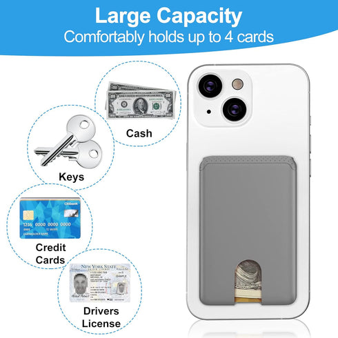 SHANSHUI 3 Pack Ultra Slim Phone Card Holder, Anti-Lost Design Stick on Wallet Compatible for iPhone and Most