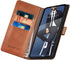 SUANPOT RFID Blocking Leather Wallet Case for Samsung Galaxy S22, Flip Folio Book Shockproof Cover, Light Brown