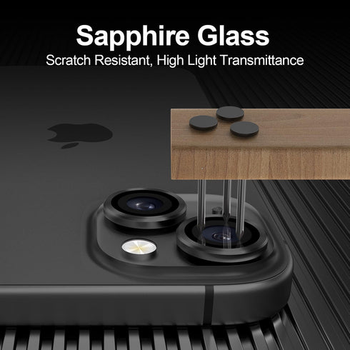 Camera Lens Protector for iPhone 15 Pro Max/15 Pro/15/15 Plus/14 Pro Max/14 Pro/13 Pro Max/13 Pro, Sapphire Glass Alloy