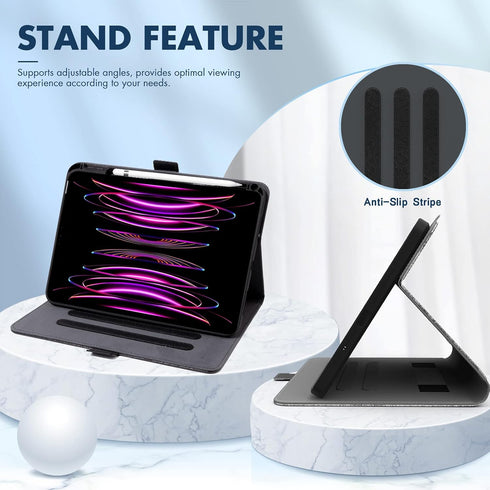 Dteck A16/10th 10.9 Inch 2022 for iPad Generation Case with Pencil Holder,Premium PU Leather Folio Multiple Viewing