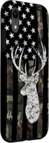 American Flag Camouflage Deer Hunting Case for iPhone XR, Whitetail Buck Design