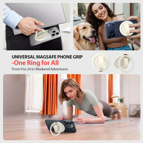 Kovesayi Upgraded Magnetic Phone Grip&Phone Stand, Liquid Silicone Soft and Portable Phone Ring, Removable Finger Loop