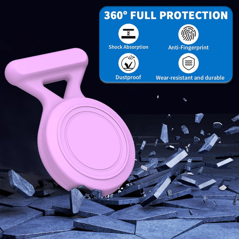 4 Pack Airtag Holder for Kids, Waterproof Silicone GPS Tracker Case with Invisible Pin Compatible with Apple Airtag