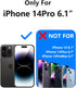 iPhone 14 Pro Case, Black Full-Body Matte Protective Case with Screen Protector and Camera Protection