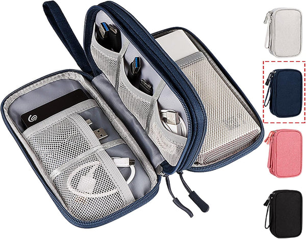 Portable Waterproof Electronics Accessories Case and Organizer Bag for Cables, USB Drives, Chargers